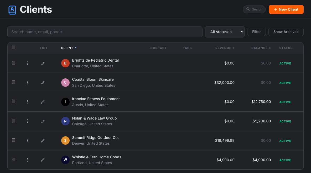 Back-office Operations - RocketCollab screenshot